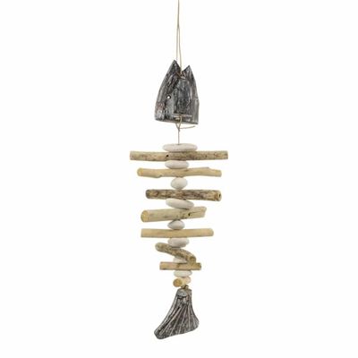 Raam- of Wanddecoratie Vis van Drijfhout Blackwash (Model 2)
