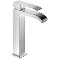 Wastafelkraan Tres Cuadro | Opbouw | Mengkraan | Waterval uitloop | Hoog model | 1-hendel | Vierkant | Chroom