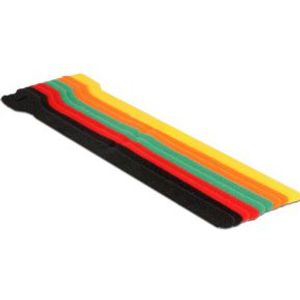 DeLOCK 18703 klittenband Zwart, Groen, Oranje, Rood, Geel 10 stuk(s)