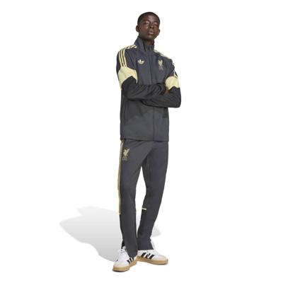 adidas Liverpool Lifestyler Trainingspak Full-Zip Donkergrijs Goud Zwart