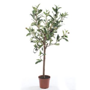 Kunstplant groene olijfboom 65 cm in betonlook pot