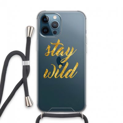 Stay wild: iPhone 13 Pro Max Transparant Hoesje met koord