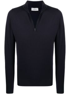 John Smedley pull à col zippé - Bleu