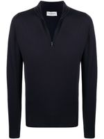 John Smedley pull à col zippé - Bleu