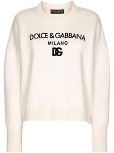 Dolce & Gabbana pull en cachemire à logo DG - Tons neutres