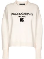 Dolce & Gabbana pull en cachemire à logo DG - Tons neutres - thumbnail