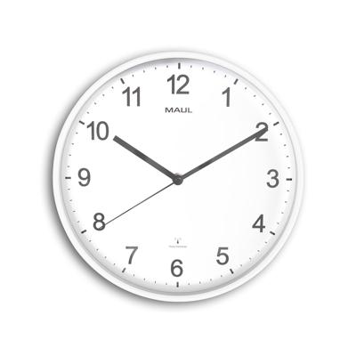 MAULsprint wandklok, radiogestuurd, diameter 30 x 5 cm, kunststof kader, wit