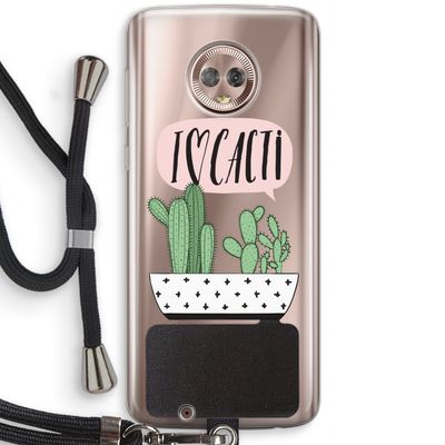 I love cacti: Motorola Moto G6 Transparant Hoesje met koord