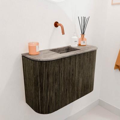 Toiletmeubel Mondiaz Joya Dlux | 63.2 cm | Meubelkleur Shadow | Faye wastafel Oza Wasbak Midden | Zonder kraangat(en)
