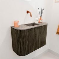 Toiletmeubel Mondiaz Joya Dlux | 63.2 cm | Meubelkleur Shadow | Faye wastafel Oza Wasbak Midden | Zonder kraangat(en)