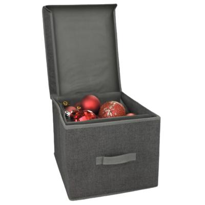 Gerimport Opbergbox London - 40 x 31 x 25 cm - antraciet - met handvaten