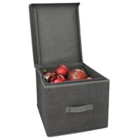 Gerimport Opbergbox London - 40 x 31 x 25 cm - antraciet - met handvaten Gerimport Opbergbox London - 40 x 31 x 25 cm - antraciet - met handvaten