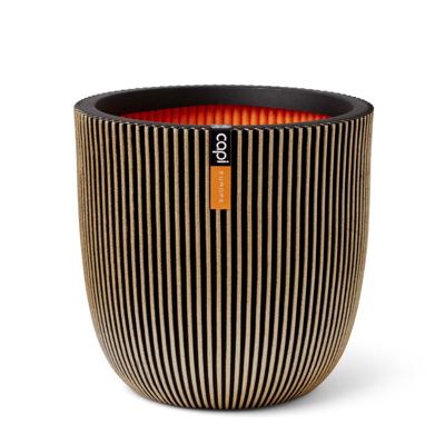 Pot bol Groove H34 cm zwart goud - Capi europe