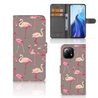 Xiaomi Mi 11 | Telefoonhoesje | Met pasjeshouder | Flamingo