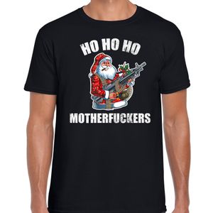 Hohoho motherfuckers fout Kerst t-shirt zwart voor heren