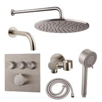 Wiesbaden Caral badset - 3 functies - handdouche 3 standen - hoofddouche 25cm - met garnituur - RVS geborsteld SW10541 / SW10543 / SW62413 / SW706208 / SW717347 Wiesbaden Caral badset - 3 functies - handdouche 3 standen - hoofddouche 25cm - met garnituur - RVS geborsteld SW10541 / SW10543 / SW62413 / SW706208 / SW717347
