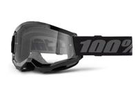 100% strata 2 (clear lens fa23) black - goggle