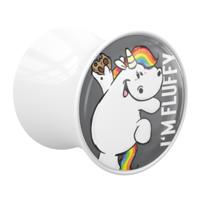 Double Flared Plug met Chubby Unicorn Design Acryl Tunnels & Plugs