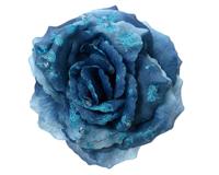 Roos polyester d14h8.5 cm nachtblw kerst - Everlands