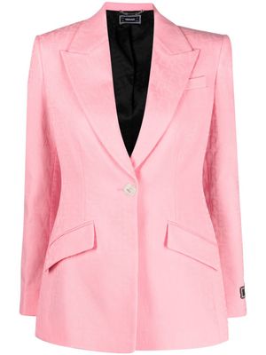 Versace blazer crop à logo en jacquard - Rose