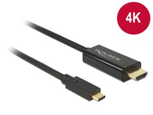 Delock 85260 Kabel USB Type-C male > HDMI male (DP Alt Mode) 4K 30 Hz 3 m zwart