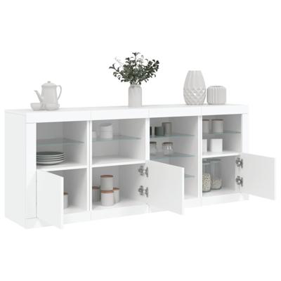Dressoir met LED-verlichting 164x37x67 cm wit
