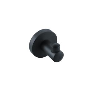 Fortifura Calvi Handdoekhaak - enkel - rond - met rozet - mat zwart SW639932