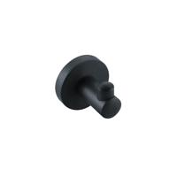 Fortifura Calvi Handdoekhaak - enkel - rond - met rozet - mat zwart SW639932