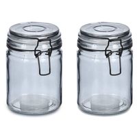 Zeller Voorraadpotten/bewaarpotten - 2x - 250 ml - glas - met beugelsluiting - D8 x H10 cm - Voorraadpot - thumbnail