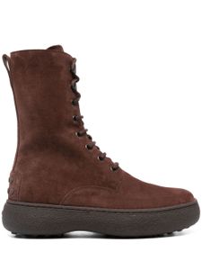 Tod's bottines en daim WG à lacets - Marron