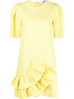 MSGM robe volantée à manches courtes - Jaune