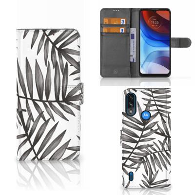 Motorola Moto E7i Power | E7 Power Hoesje Leaves Grey Motorola Moto E7i Power | E7 Power Hoesje Leaves Grey