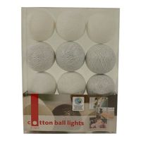 Cottonbal Lichtslinger 10 Bollen (Wit/Zilverkleurig) - thumbnail