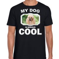 Poedel honden t-shirt my dog is serious cool zwart voor heren - thumbnail