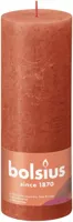 Bolsius stompkaars rustiek shine 6.8x19cm earthy orange