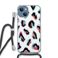 Cheetah color: iPhone 13 Transparant Hoesje met koord