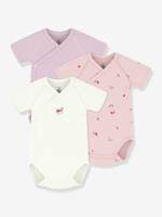 Set van 3 gekruiste body's baby katoen PETIT BATEAU wit