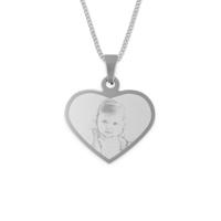 Hart ketting met foto - zilver