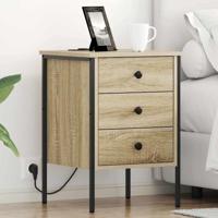 Nachtkastje 2 pcs Sonoma eiken 42 x 41 x 61 cm Bewerkt hout