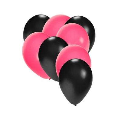 Shoppartners party ballonnen - zwart en roze - 30x stuks - feestartikelen - versiering Shoppartners party ballonnen - zwart en roze - 30x stuks - feestartikelen - versiering