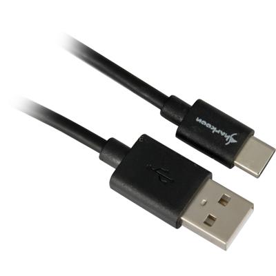 Sharkoon usb-a 2.0 - usb-c kabel (zwart, 2 meter)