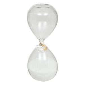 Zandloper cilinder - decoratie of tijdsmeting - 30 minuten - wit zand - D8 x H20 cm - glas