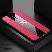 Voor OPPO Reno XINLI stiksels doek Textue schokbestendig TPU beschermhoes (rood)