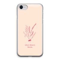 Where flowers bloom: iPhone 8 Transparant Hoesje