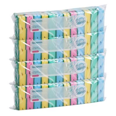 Ultra Clean Schuursponsjes - 96x - gekleurd - afwas of schoonmaak sponzen Ultra Clean Schuursponsjes - 96x - gekleurd - afwas of schoonmaak sponzen