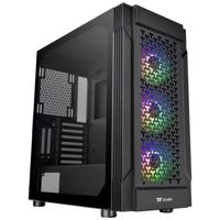 Thermaltake CA-1W2-00M1WN-01 Midi-tower PC-behuizing Zwart 3 voorgeïnstalleerde LED-ventilators, LCS-compatibel, Zijvenster, Geschikt voor DIY-waterkoeling,