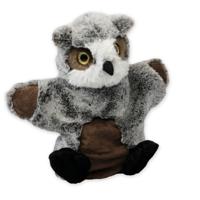 Pluche uilen handpop knuffel dier - grijs - 22 cm - Uilen knuffels Pluche uilen handpop knuffel dier - grijs - 22 cm - Uilen knuffels