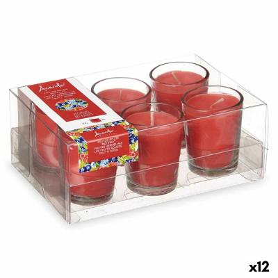 Geurkaarsenset 16 x 6,5 x 11 cm (12 Stuks) Glas Rode Vruchten