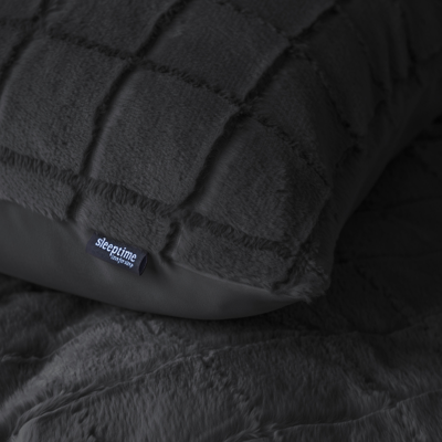 Dekbedovertrek Faux Fur Check Zwart Patroon 140x200 Cm Anti Allergie Sleeptime - Dekbed-Discounter.nl