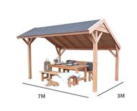 Kapschuur Landleven 700 x 300 cm incl dakbedekking - Buitengewoon de boet
